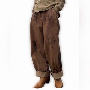 Reworked Pleated Trousers — Painted & Distressed size 26